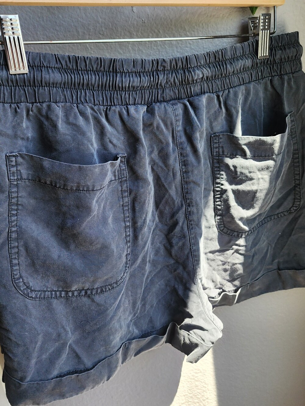 Universal Thread Washed Navy Gray Drawstring Shorts - Picture 2 of 4